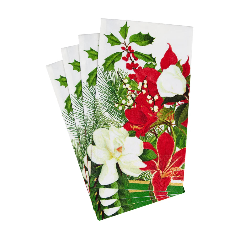 Caspari Guest Towels: Christmas Garden