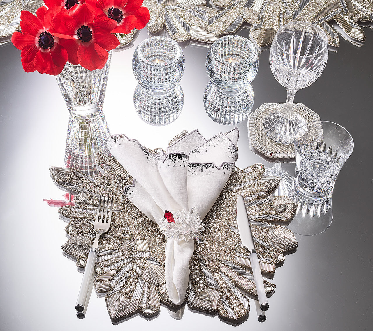 Kim Seybert Napkin Rings: BACCARAT Zénith in Crystal, Set of 4