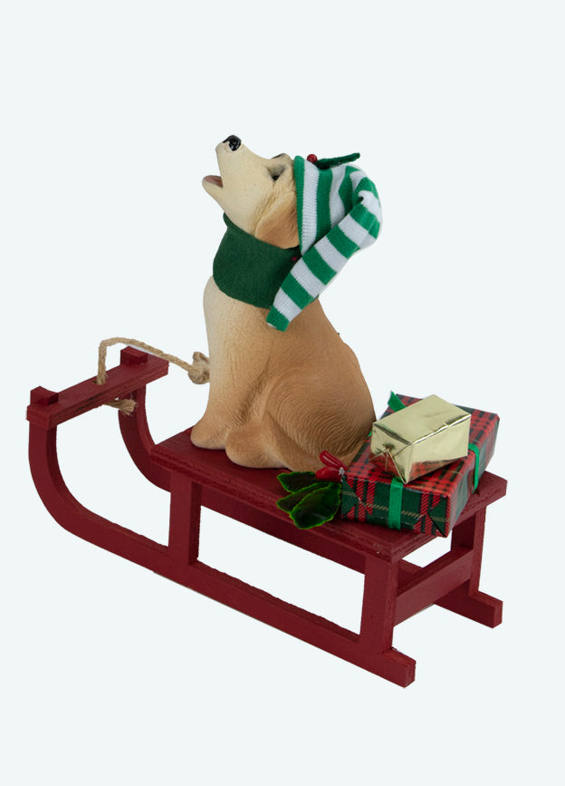Byers Choice Animal: Dog with Sled