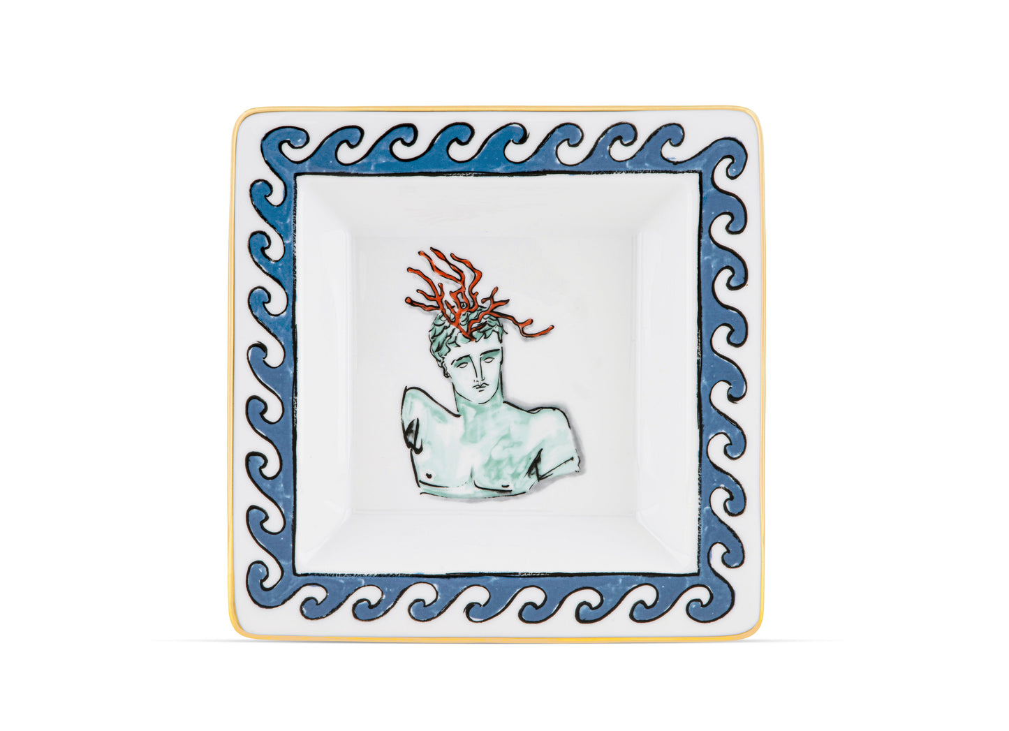 Ginori 1735 Il Viaggio Di Nettuno Change Tray - Small Square - White