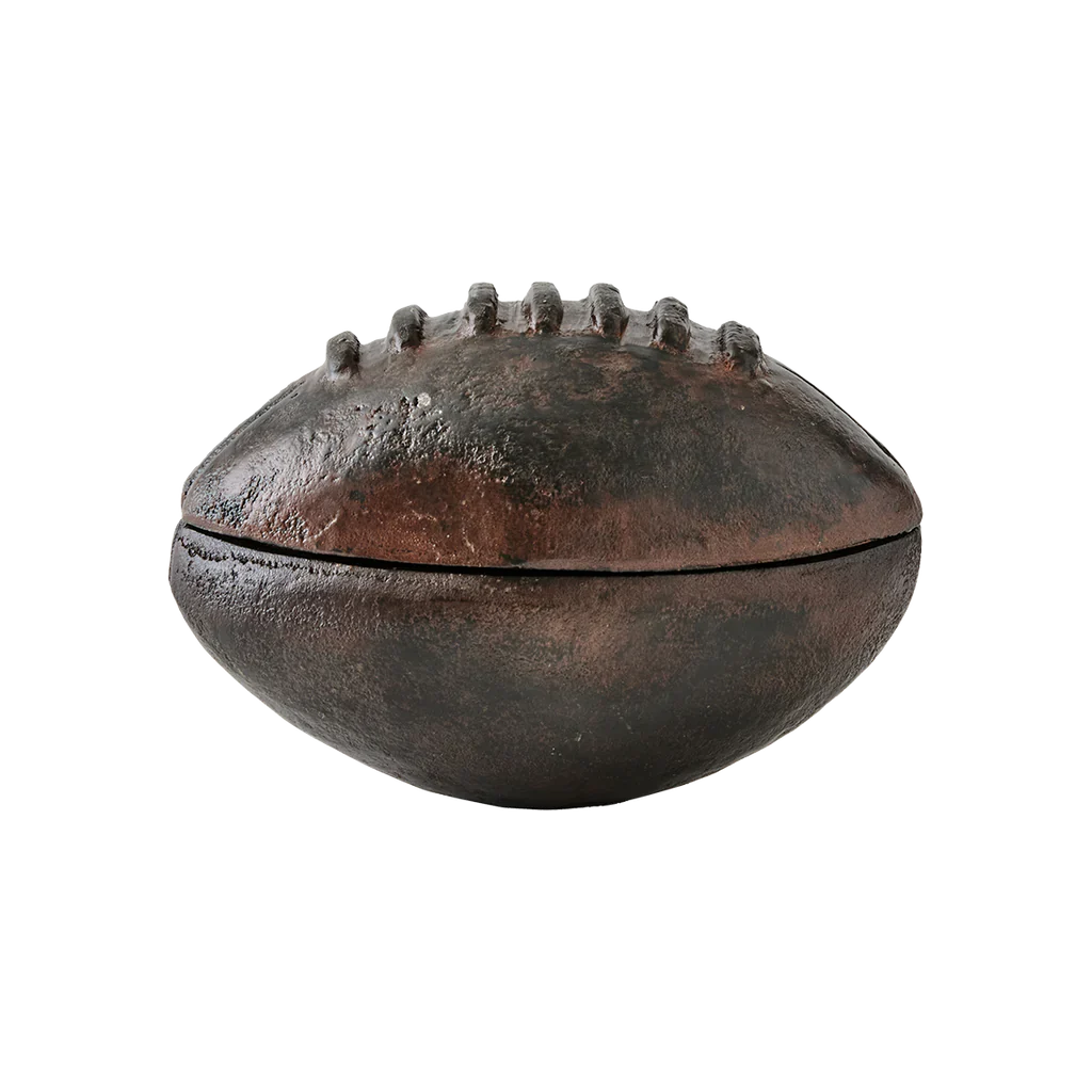Jan Barboglio Iron Football Box w/Leather Insert