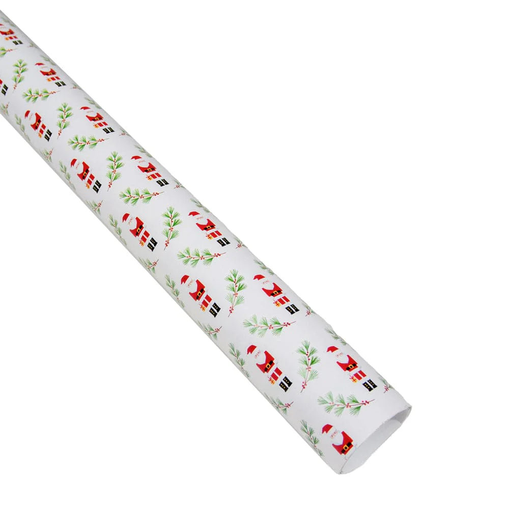 Caspari Gift Wrap Roll: Little Santas