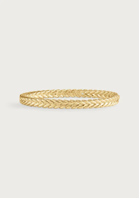 Cheval Braid Hinged Bangle - Thin Gold Anabel Aram