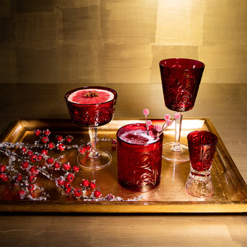 Vietri Barocco Liquor Glass - Ruby