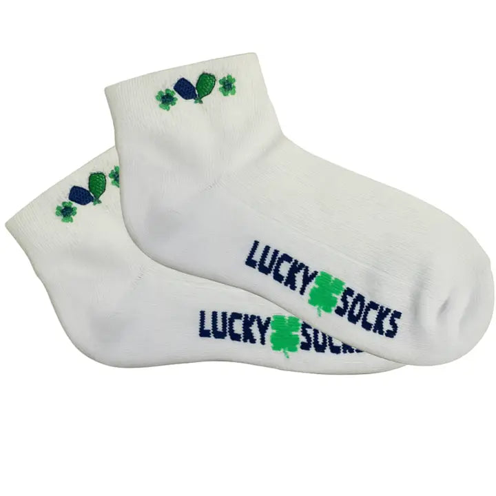 Born To Rally Lucky Socks Pickleball Embroidered