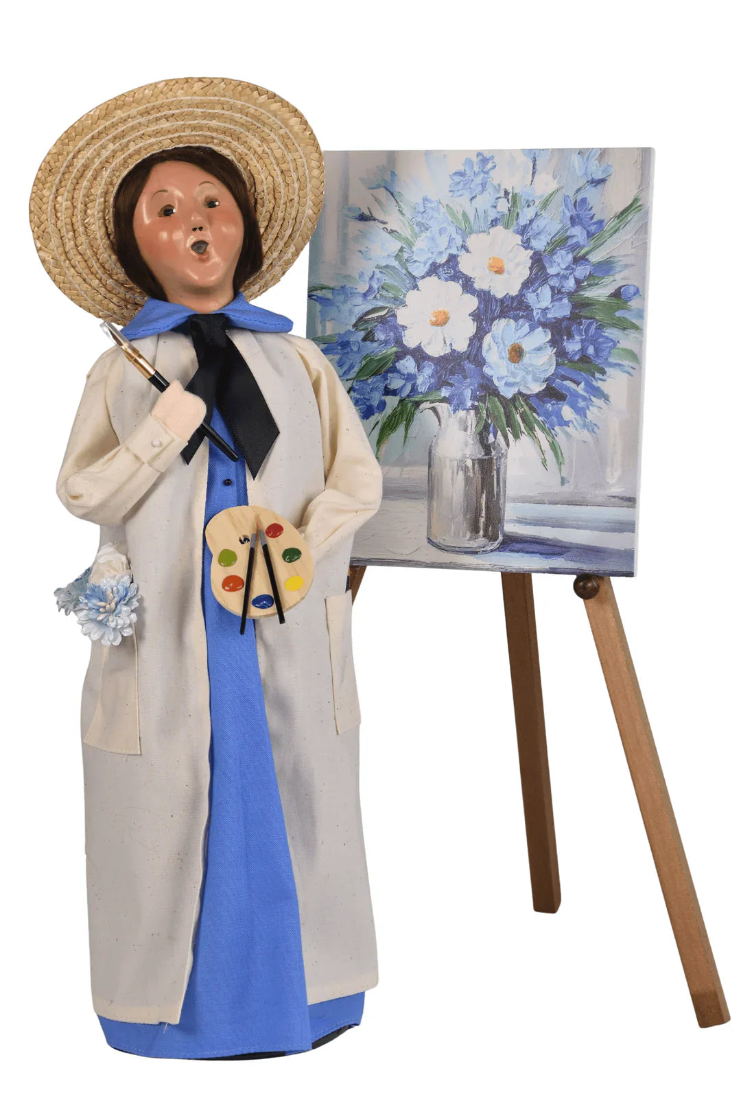 Byers Choice Artist Painting Flowers 2025