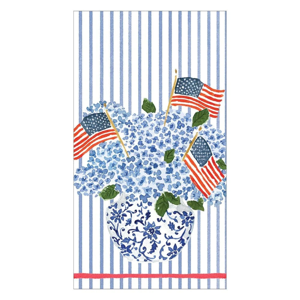 Caspari Guest Towels: Flags and Hydrangeas