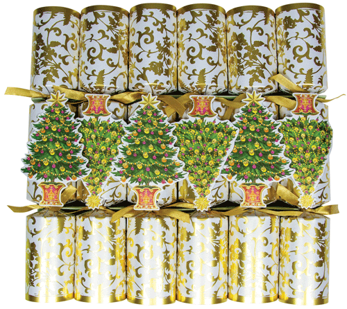 Caspari Gilded Tree Christmas Cracker-12 Inch Long/6