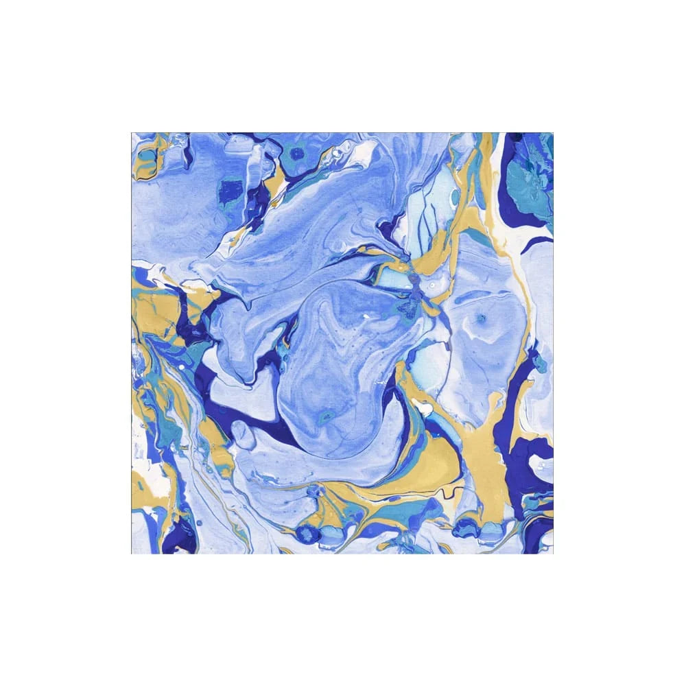 Caspari Marbled Blue Cocktail Napkin