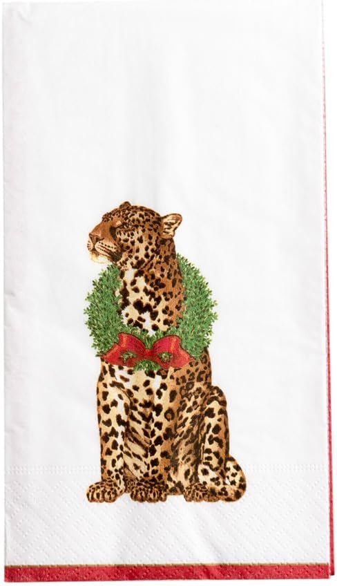 Caspari Wild Christmas Guest Towel