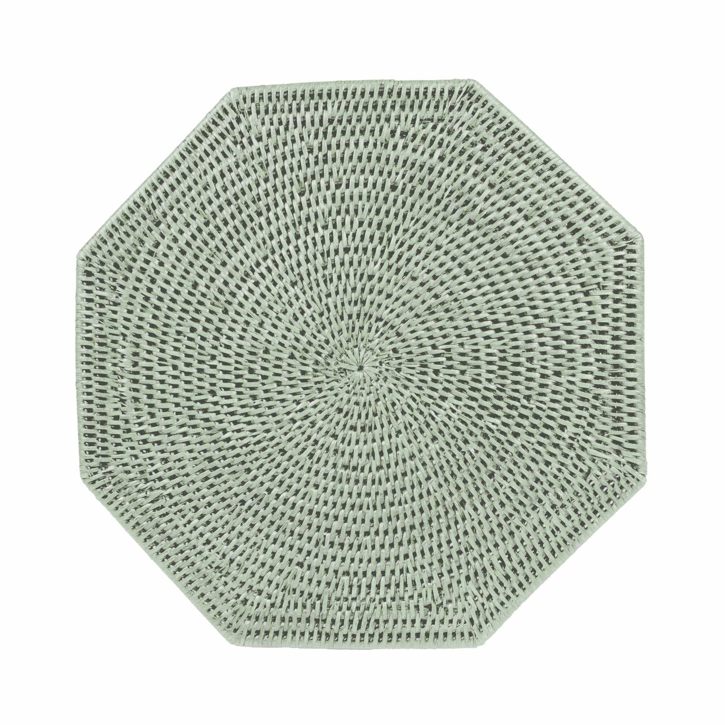 Caspari Green Octagonal Rattan Placemat