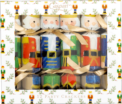 Caspari Painted Nutcrackers Mini Party Crackers - 7 Inch/12