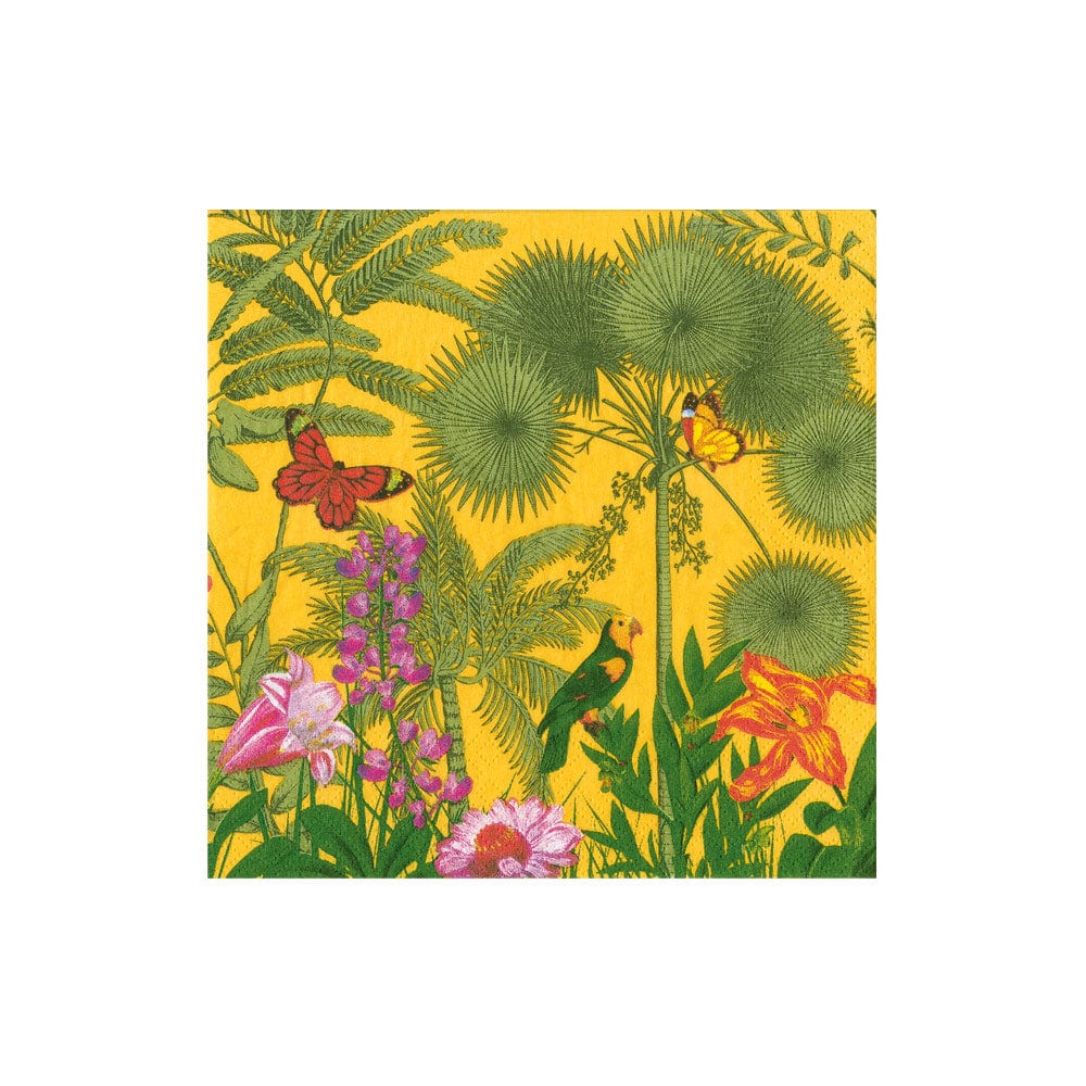 Caspari Paradise Garden Canary Cocktail Napkin