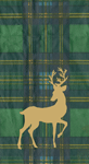 Caspari Reindeer Tartan Green Guest Towel