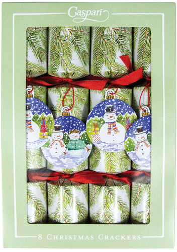 Caspari Snowman Ornaments Christmas Crackers
