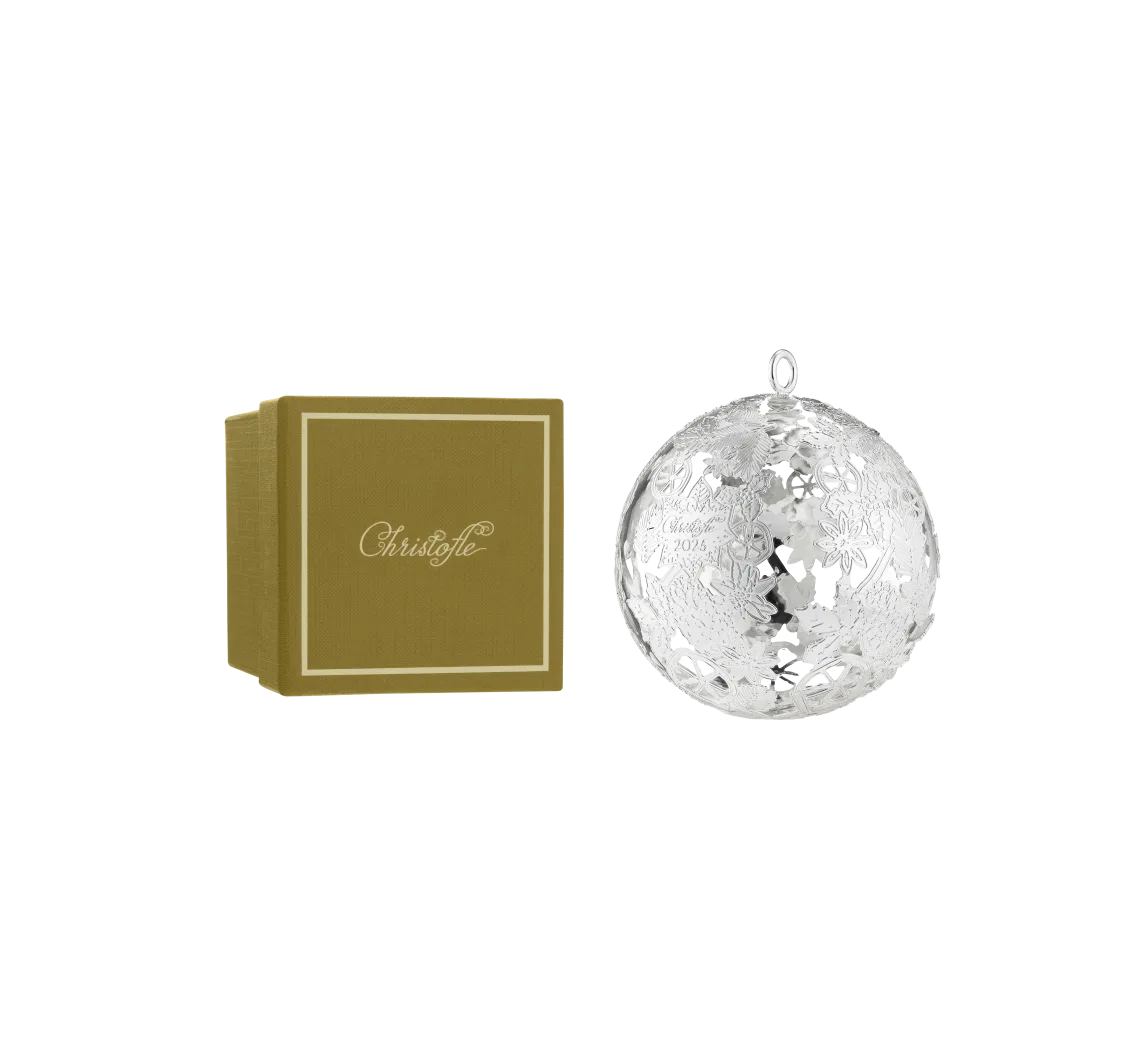 Christofle 2025 Ornament Silver Plated Bouquet Givré
