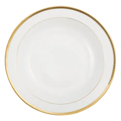 Christofle Malmaison Gilded Porcelain Open Vegetable Dish Gold