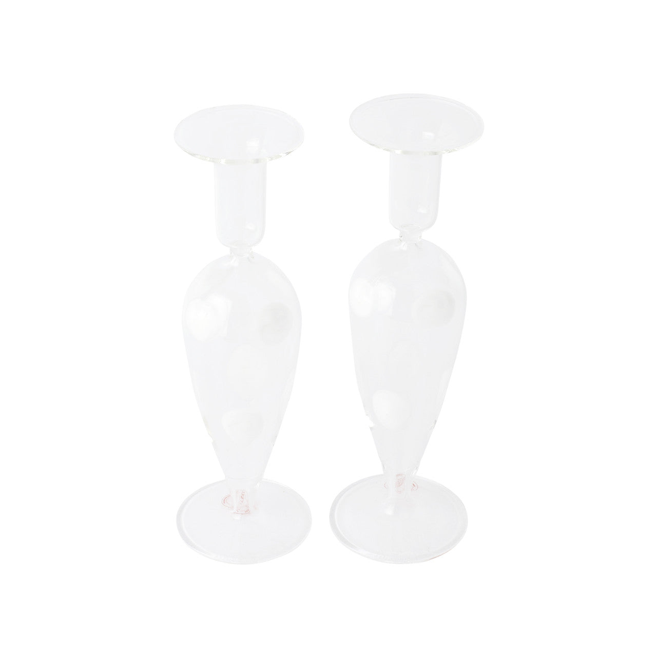 Vietri Drop Candlesticks Set/2 - White