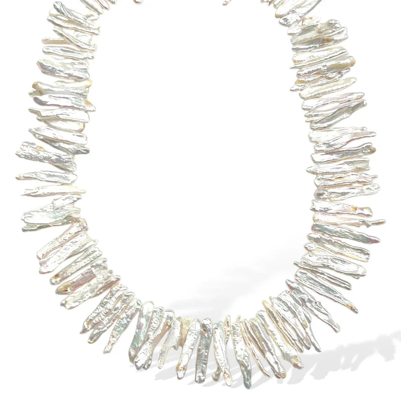 Dina Mackney Biwa Pearl Stick Necklace