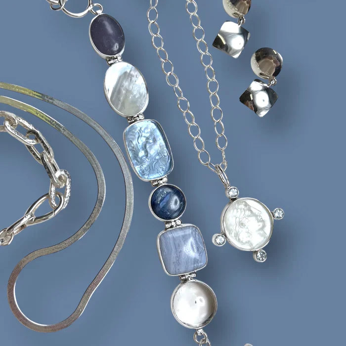 Dina Mackney Blue Multi Gems Sterling Silver Bracelet