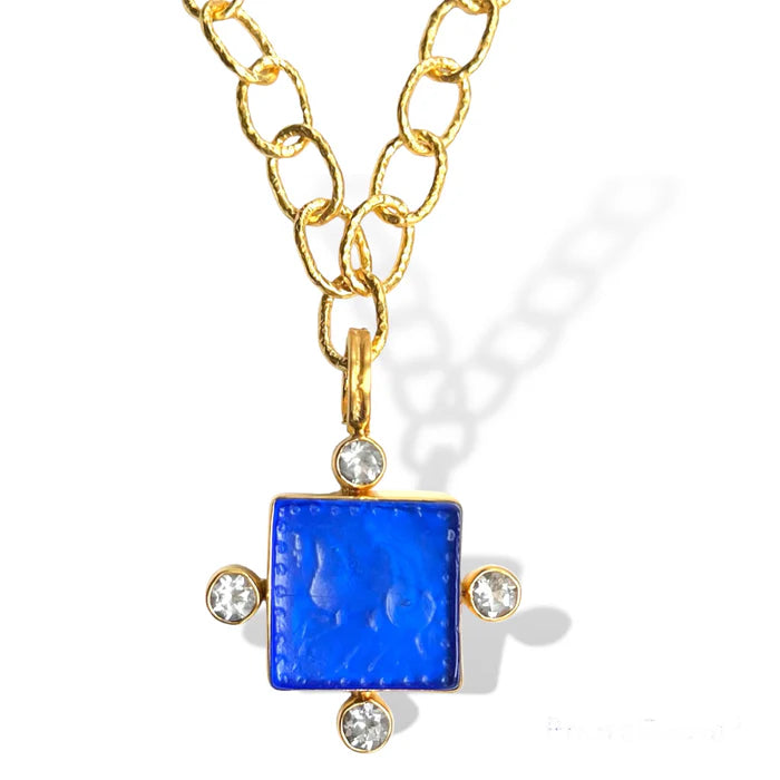 Dina Mackney Equestrian Lapis Intaglio Enhancer Only