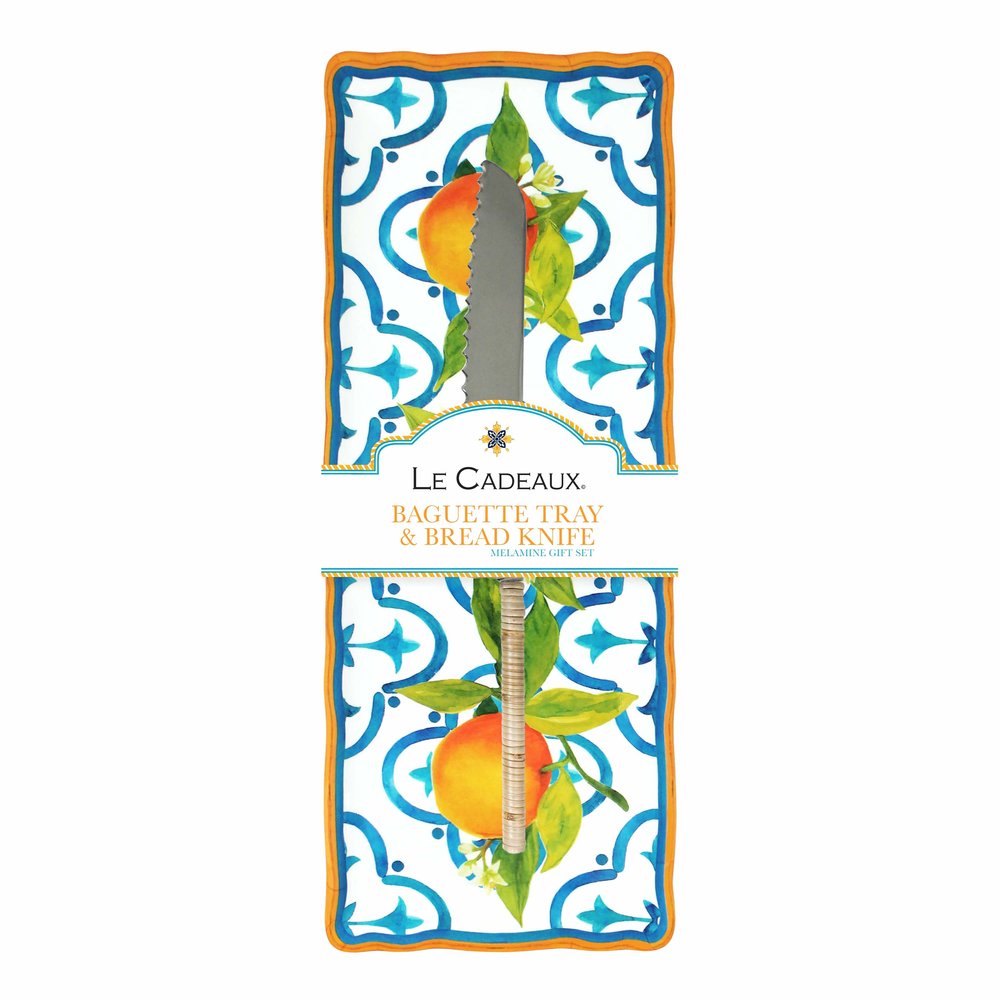 Le Cadeaux Valencia Baguette Tray with Knife
