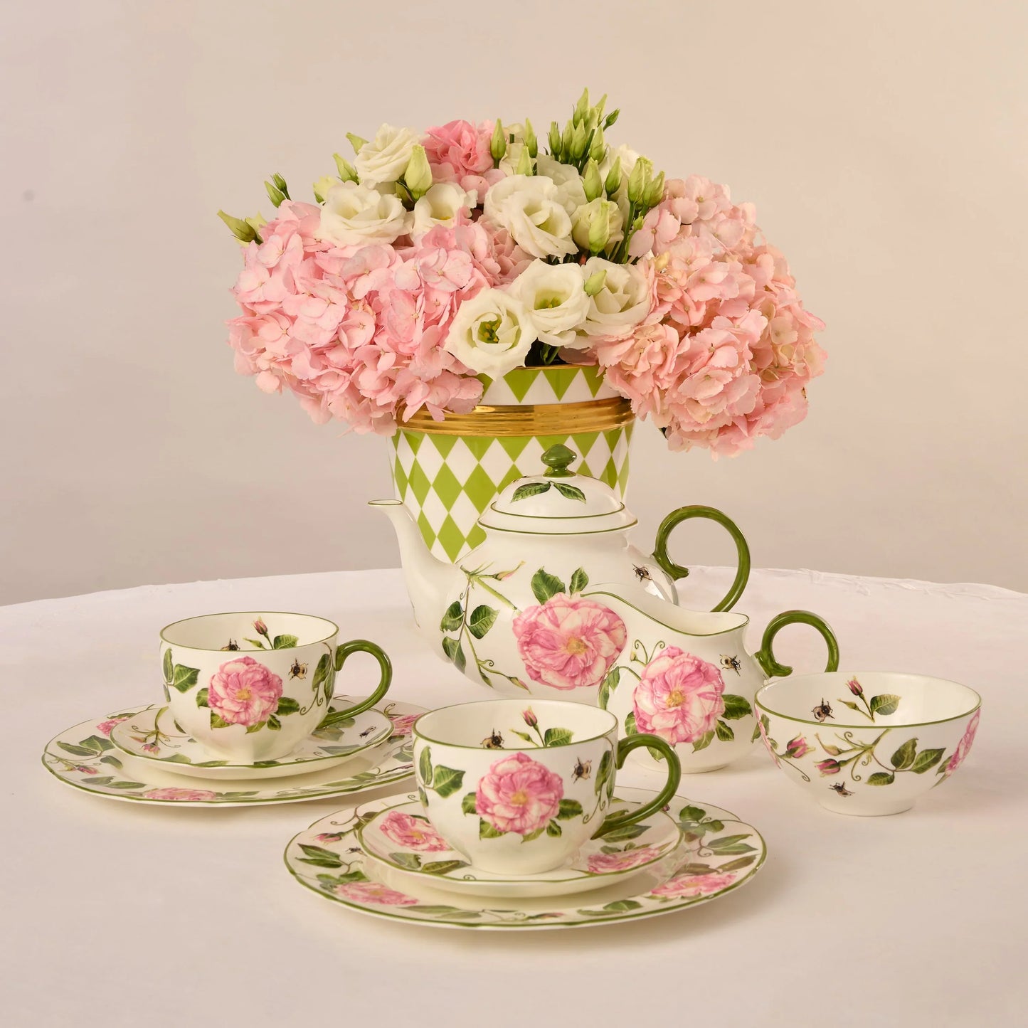Halcyon Days King's Rose Tea for 2 Set
