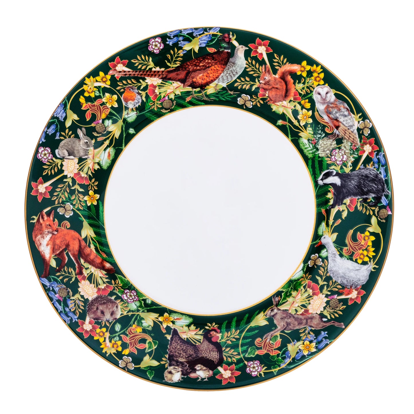 Halcyon Days Woodland Wildlife 10” Dinner Plate
