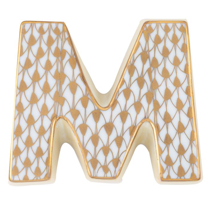 Herend LETTER M 2.25in L X 2.25in W X 0.5in H