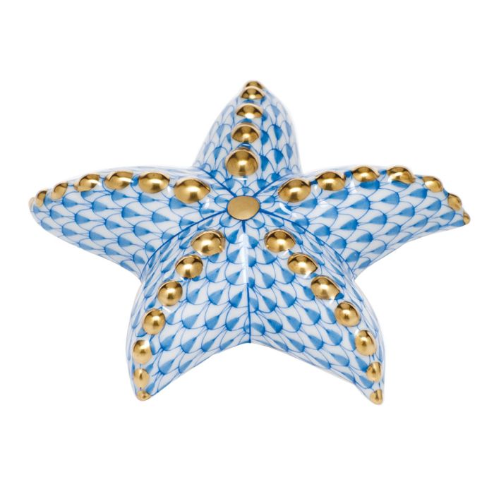 Herend Blue PUFFY STARFISH 3.25in W X 0.5in H