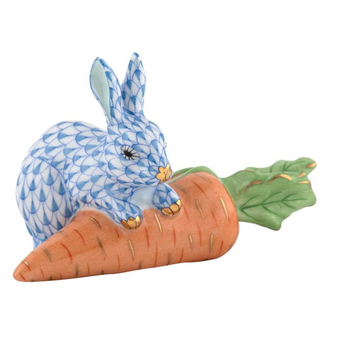 Herend Carrot Love Bunny Blue