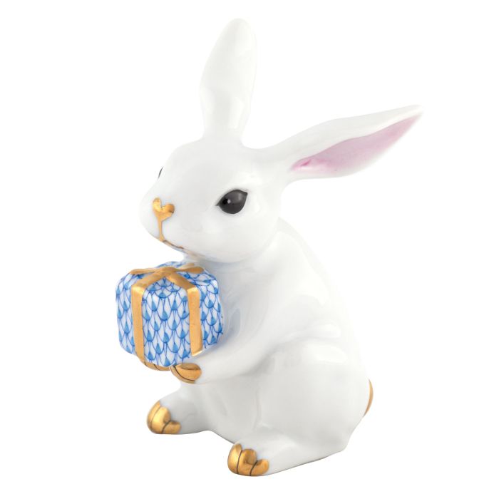 Herend Celebration Bunny Blue Present