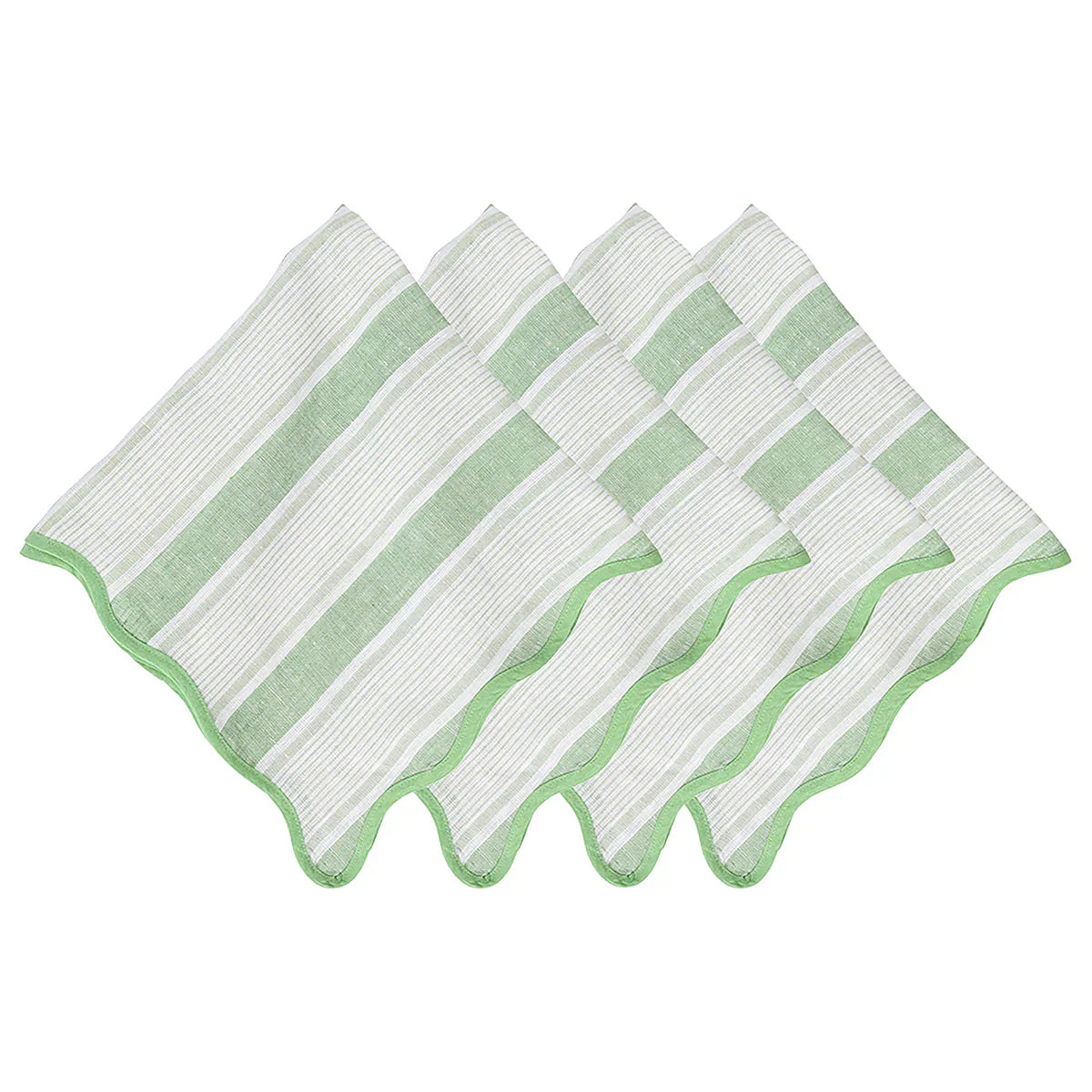 Juliska Green Cabana Stripe Nakins Seagrass Set of 4