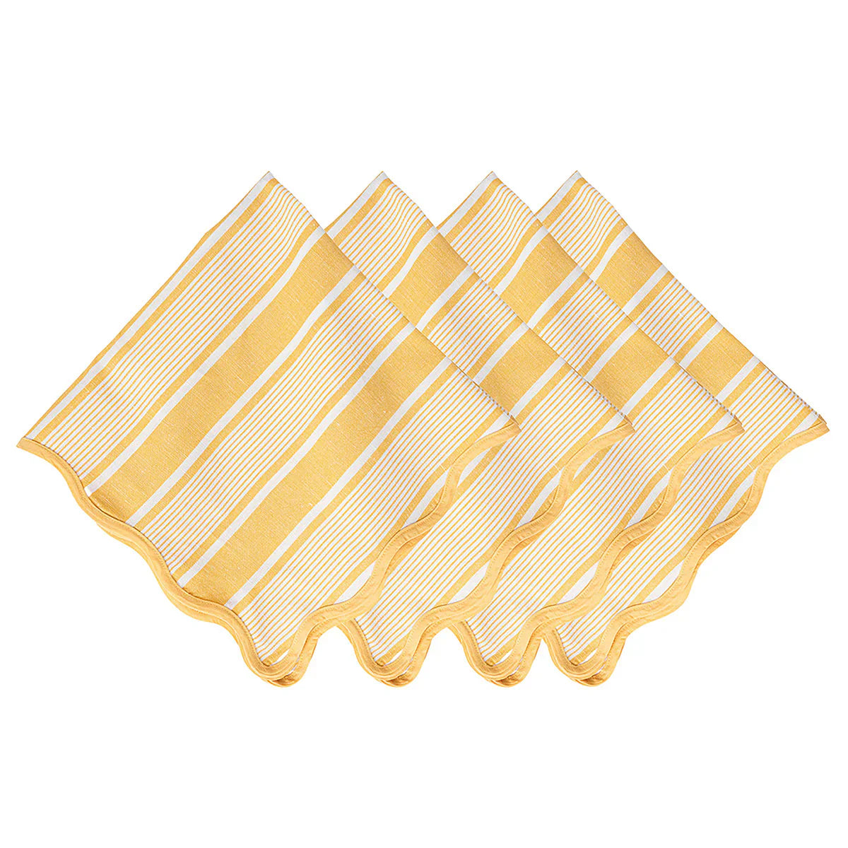 Juliska Yellow Cabana Stripe Napkin Set of 4 - Sunshine Juliska
