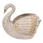 Juliska Provence Rattan Swan Basket - Whitewash