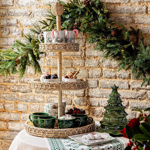 Juliska 3-Tier Shelving Unit Provence Rattan - Whitewash