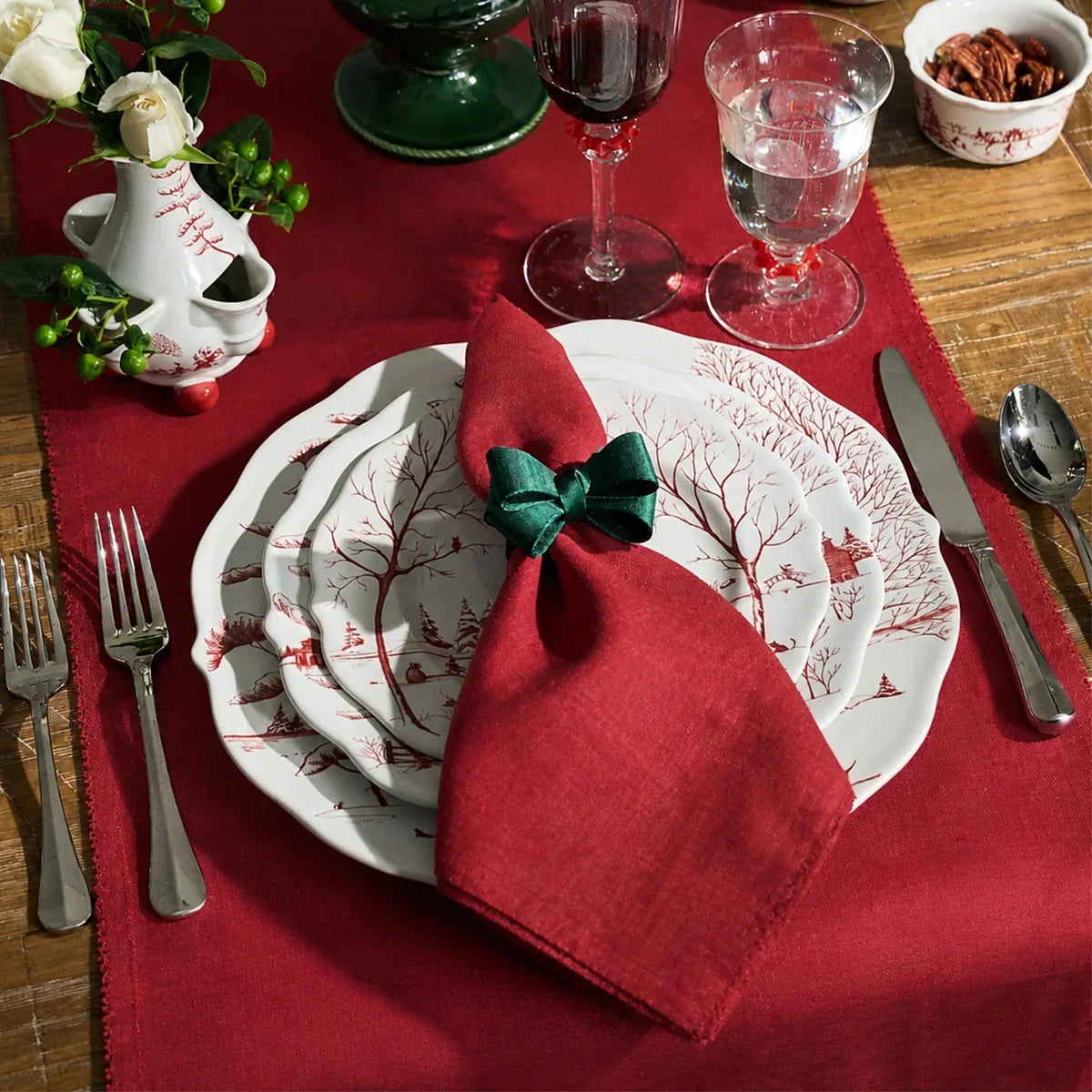 Juliska 18" x 90" Ruby Berry Scallop Table Runner