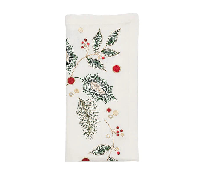 Kim Seybert Napkin: Holly & Sprig