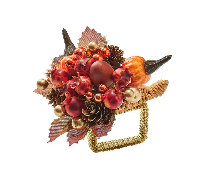 Kim Seybert Cornucopia Napkin Ring in Multi Set of 4