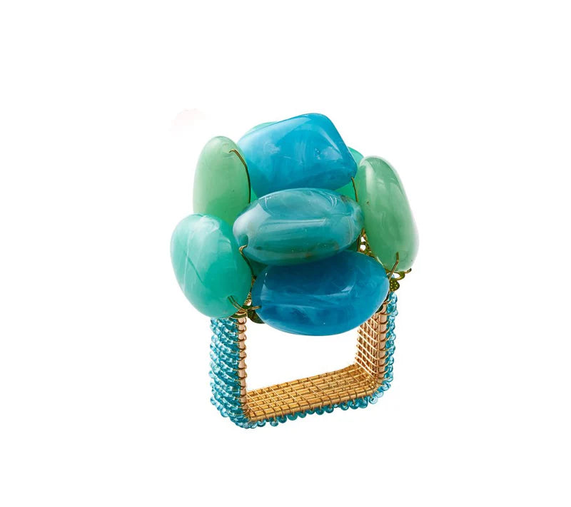 Kim Seybert Sea Foam Sea Stone Napkin Rings, Set of 4