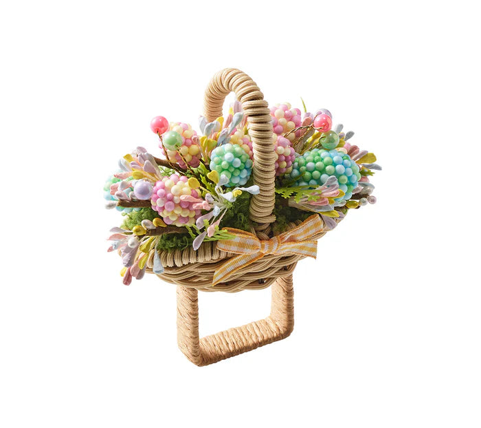 Kim Seybert Bloom Napkin Ring in Natural & Multi Set of 4