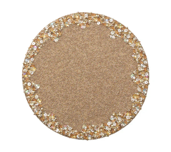 Kim Seybert Placemat: Supernova in Champagne & Crystal