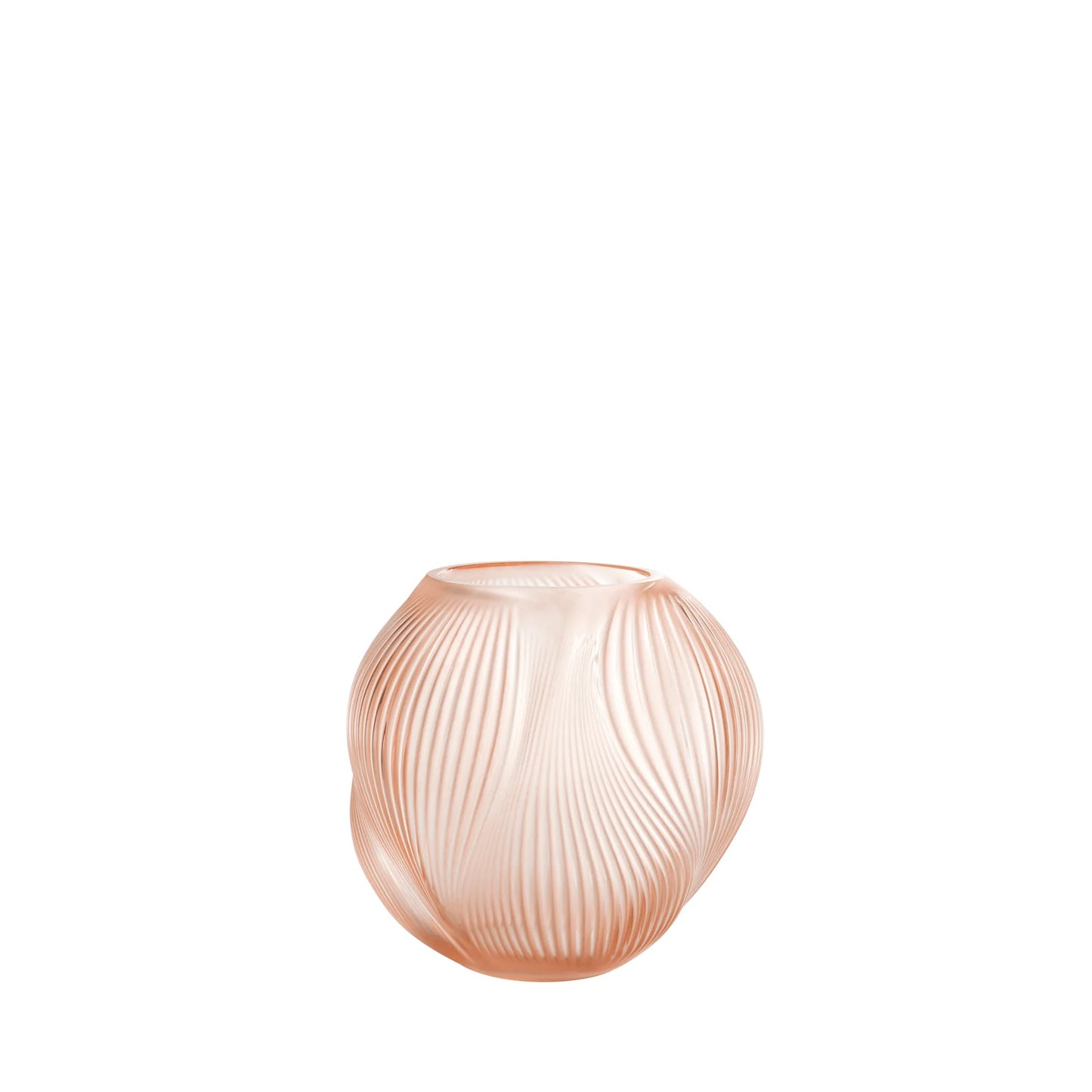 Lalique Alizé Small Vase Clear with coral patina crystal