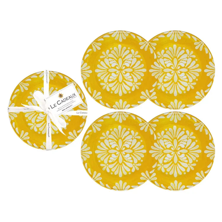 S4 Paloma Yellow Appetizer Plates Set of 4 Le Cadeaux
