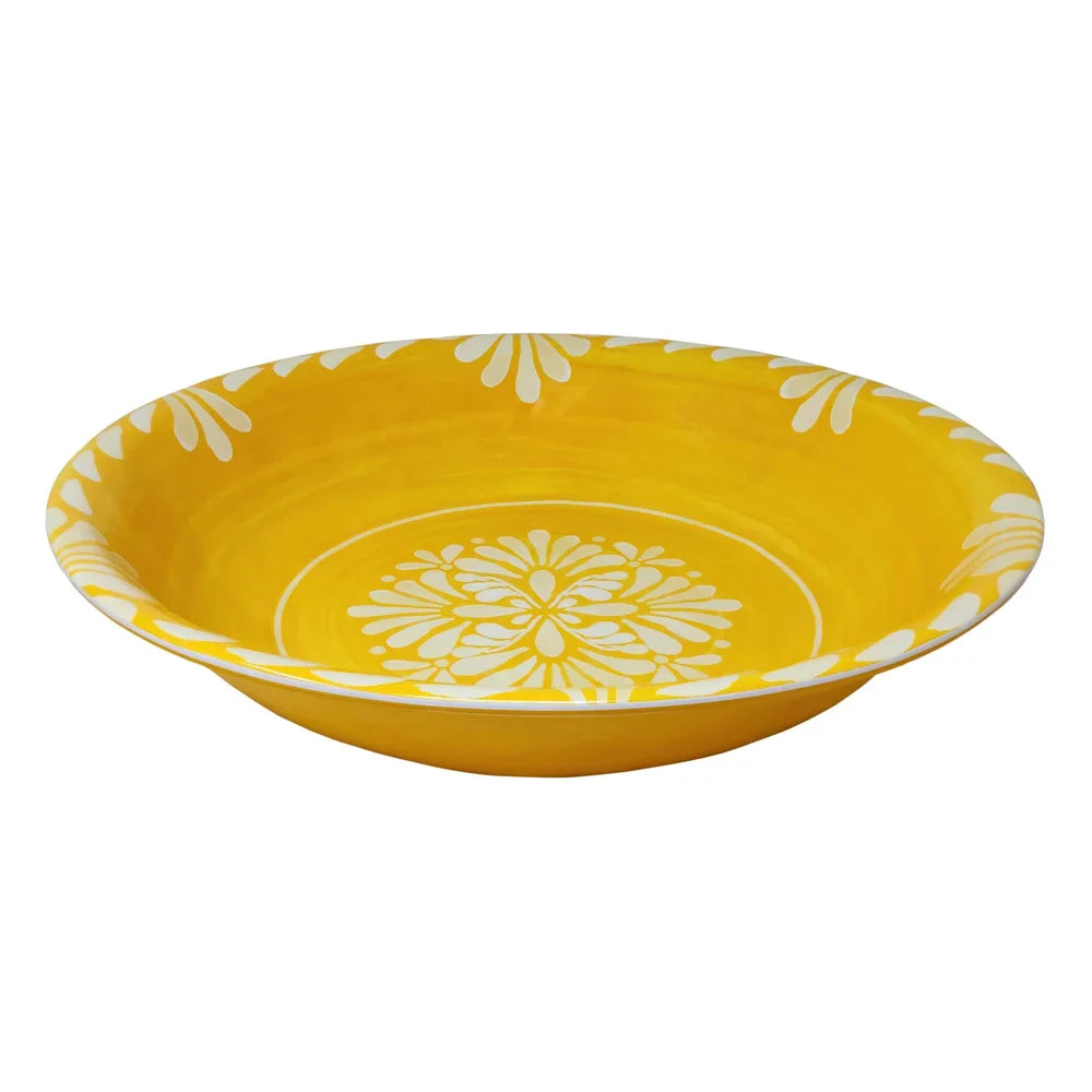 Paloma Yellow Salad Bowl 13.75 in Le Cadeaux