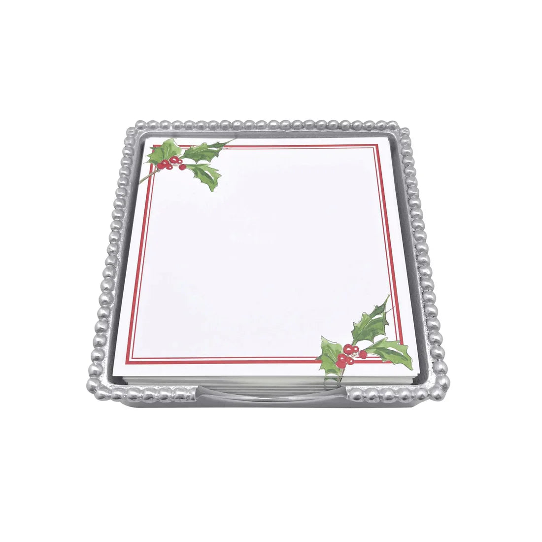 Mariposa Note Pad Set - Beaded - Holly Berry