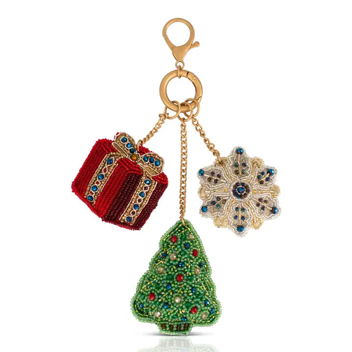 Winter Spirit Beaded Holiday Bag Charm Mary Frances