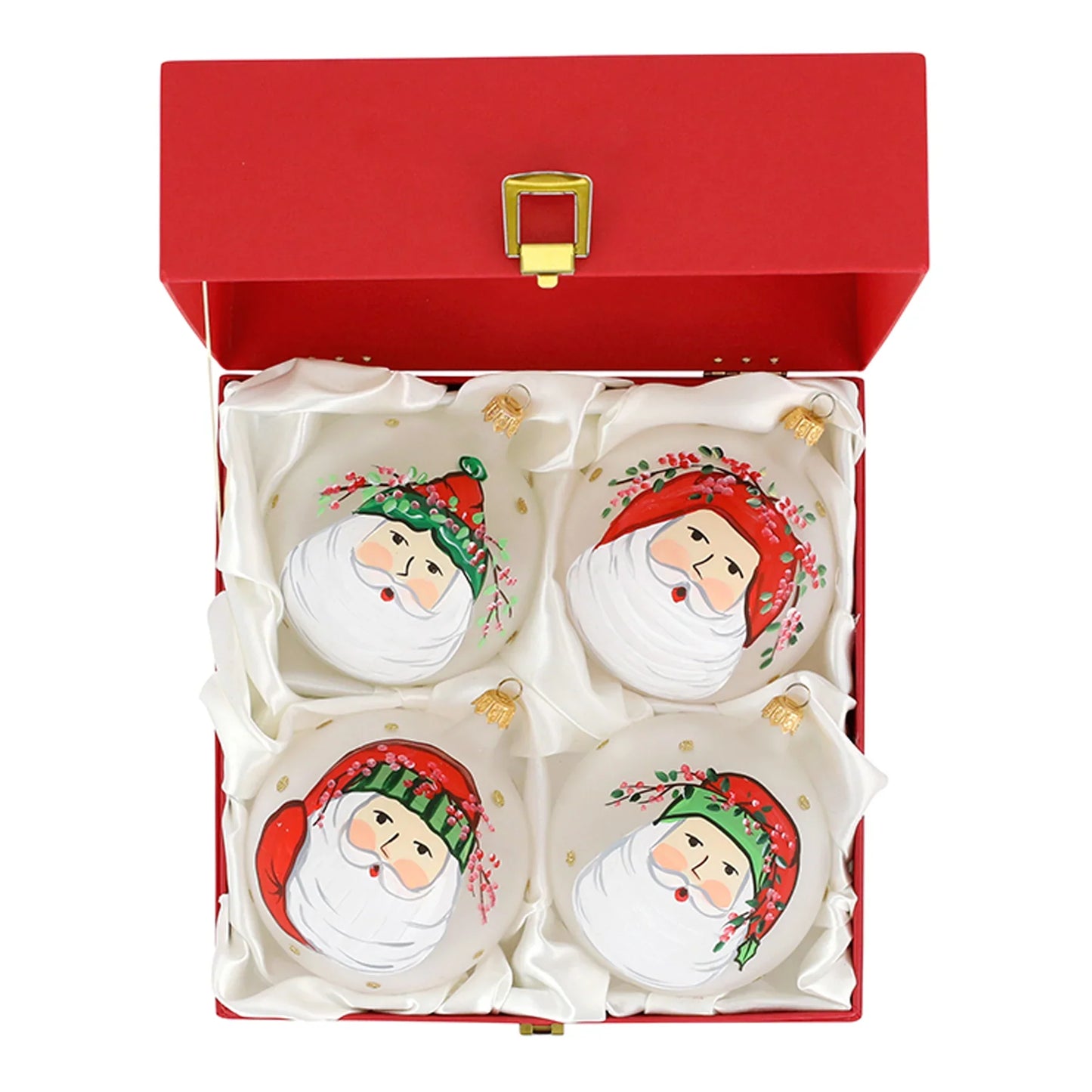 Vietri Set of 4 Old St. Nick Ornaments Gift Boxed Assorted