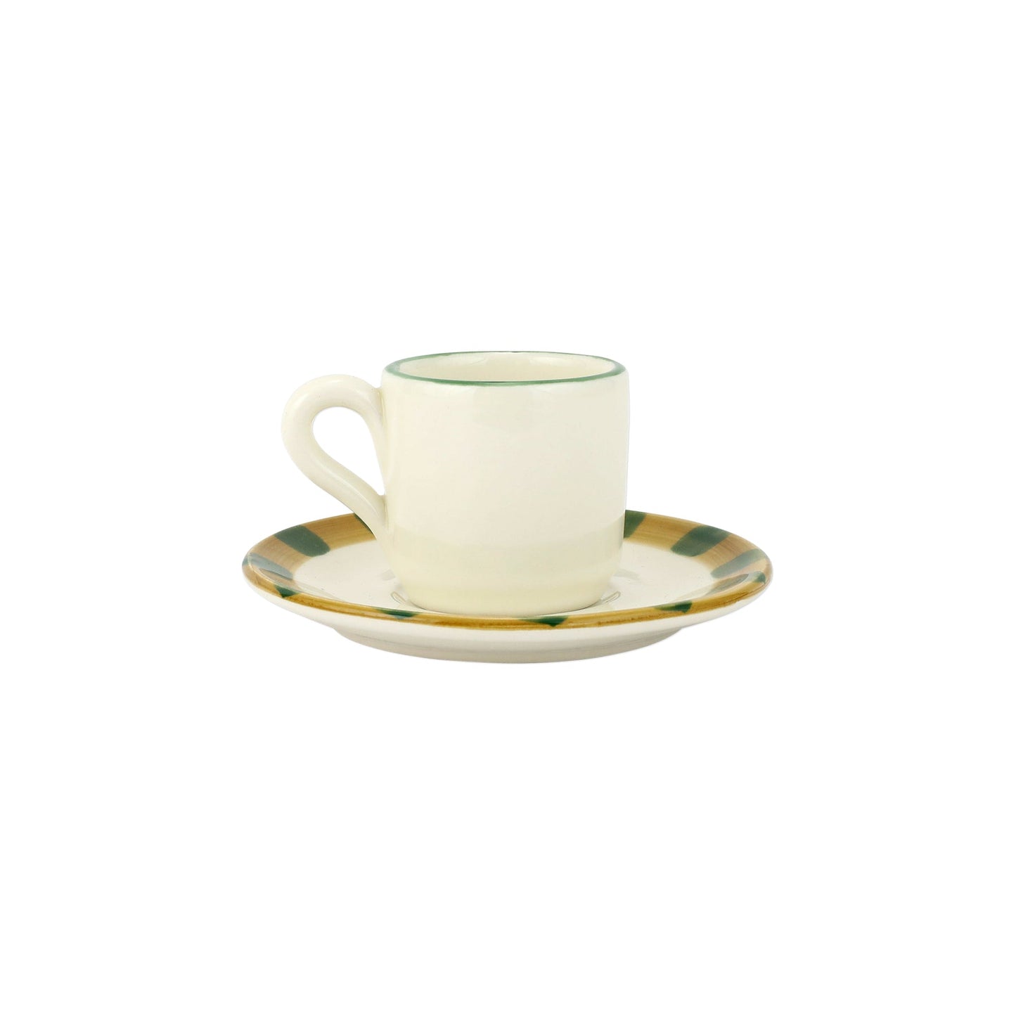 Vietri Old St. Nick Espresso Cup & Saucer - Green Hat