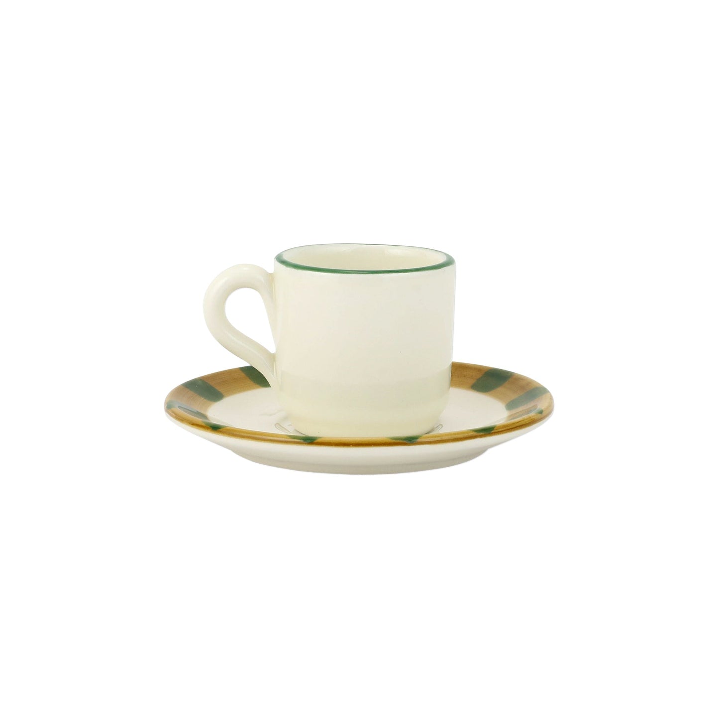 Vietri Old St. Nick Espresso Cup & Saucer - Striped Hat
